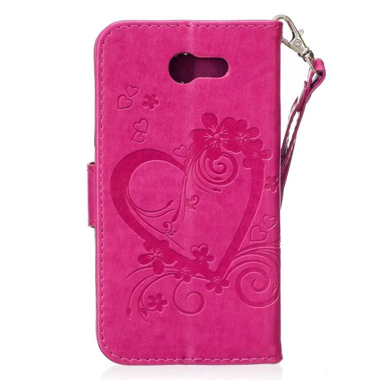 For Galaxy J3 (2017) / J330 ( US Version) Pressed Flowers Butterfly Love Pattern Horizontal Flip Leather Case with Holder & Card Slots & Wallet & Lanyard