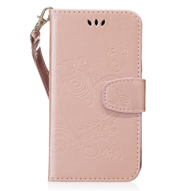 For Galaxy J3 (2017) / J330 ( US Version) Pressed Flowers Butterfly Love Pattern Horizontal Flip Leather Case with Holder & Card Slots & Wallet & Lanyard