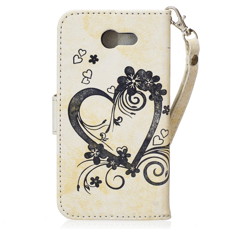 For Galaxy J3 (2017) / J330 ( US Version) Pressed Flowers Butterfly Love Pattern Horizontal Flip Leather Case with Holder & Card Slots & Wallet & Lanyard