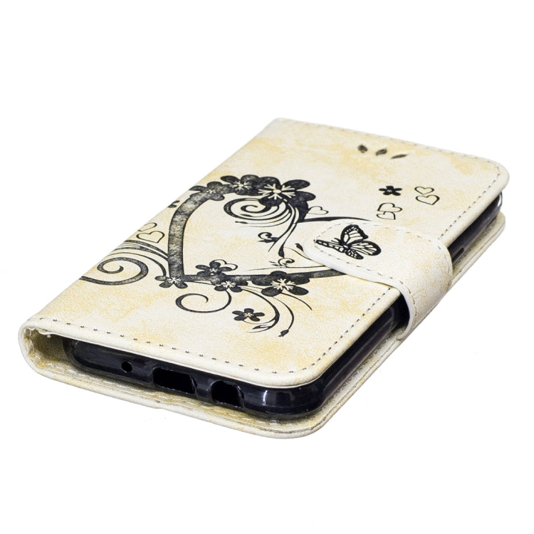 For Galaxy J3 (2017) / J330 ( US Version) Pressed Flowers Butterfly Love Pattern Horizontal Flip Leather Case with Holder & Card Slots & Wallet & Lanyard