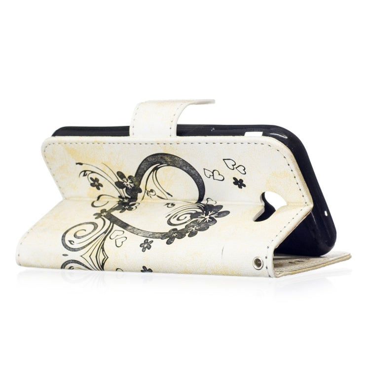 For Galaxy J3 (2017) / J330 ( US Version) Pressed Flowers Butterfly Love Pattern Horizontal Flip Leather Case with Holder & Card Slots & Wallet & Lanyard