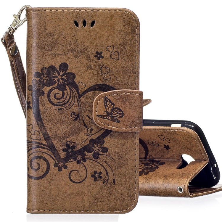 For Galaxy J3 (2017) / J330 ( US Version) Pressed Flowers Butterfly Love Pattern Horizontal Flip Leather Case with Holder & Card Slots & Wallet & Lanyard