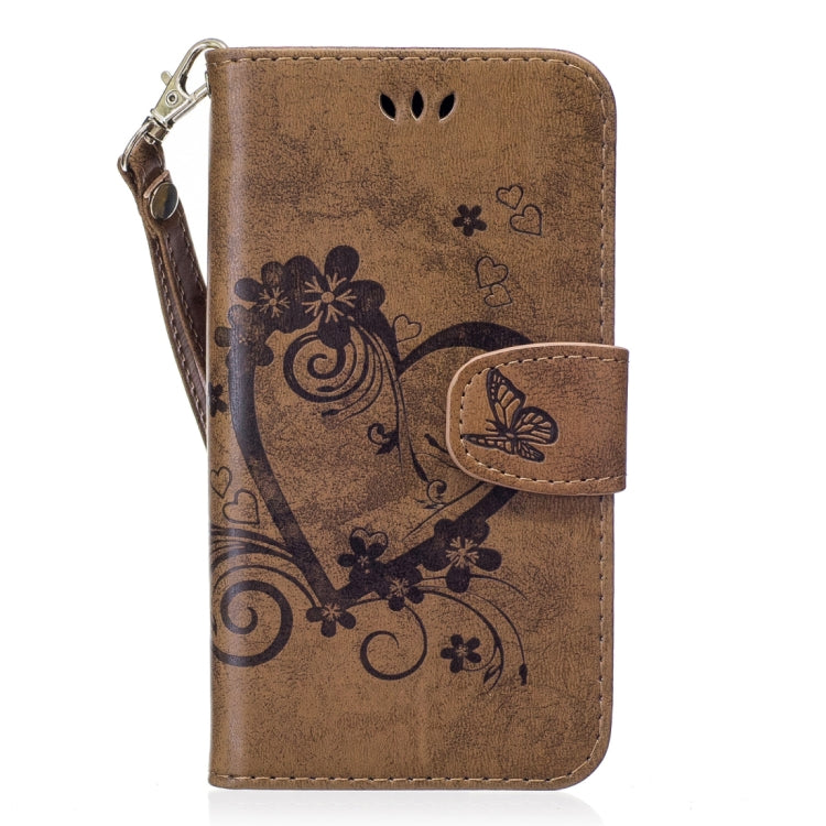For Galaxy J3 (2017) / J330 ( US Version) Pressed Flowers Butterfly Love Pattern Horizontal Flip Leather Case with Holder & Card Slots & Wallet & Lanyard