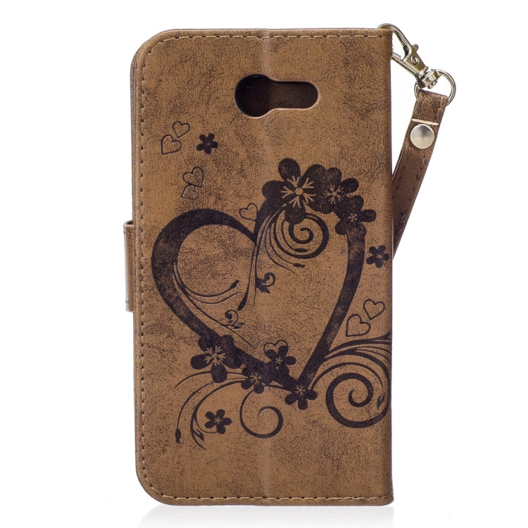 For Galaxy J3 (2017) / J330 ( US Version) Pressed Flowers Butterfly Love Pattern Horizontal Flip Leather Case with Holder & Card Slots & Wallet & Lanyard