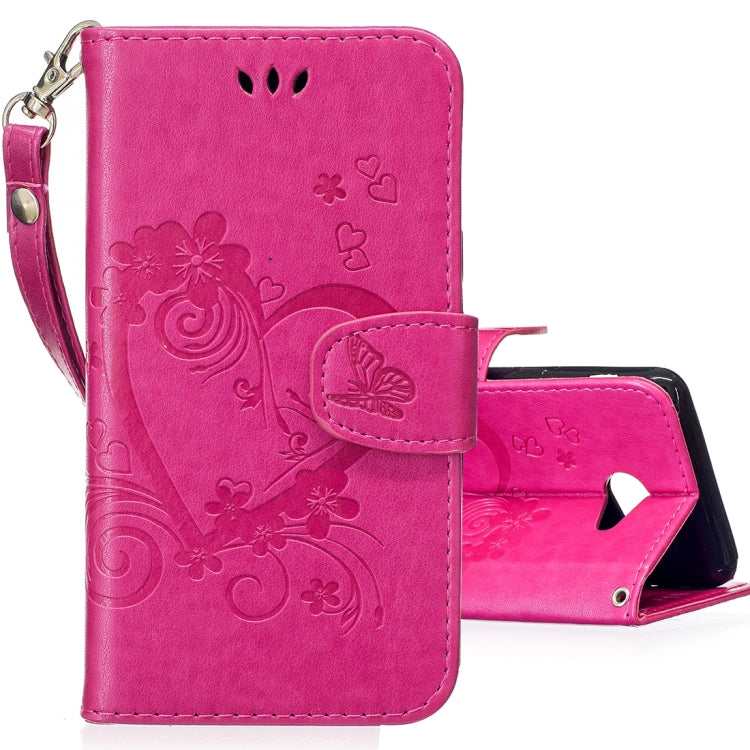 For Galaxy J5 (2017) / J530 ( US Version) Pressed Flowers Butterfly Love Pattern Horizontal Flip Leather Case with Holder & Card Slots & Wallet & Lanyard