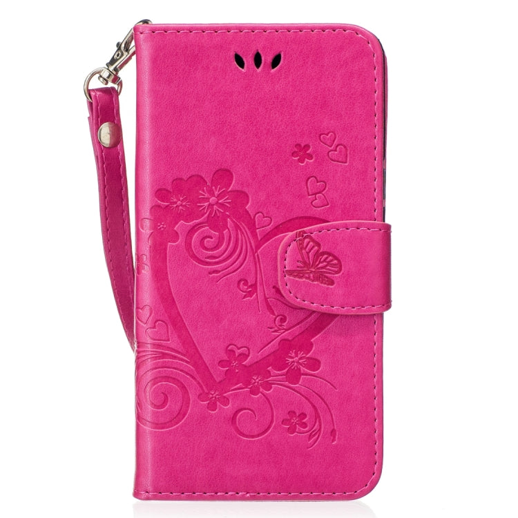 For Galaxy J5 (2017) / J530 ( US Version) Pressed Flowers Butterfly Love Pattern Horizontal Flip Leather Case with Holder & Card Slots & Wallet & Lanyard