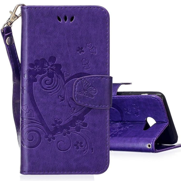 For Galaxy J5 (2017) / J530 ( US Version) Pressed Flowers Butterfly Love Pattern Horizontal Flip Leather Case with Holder & Card Slots & Wallet & Lanyard