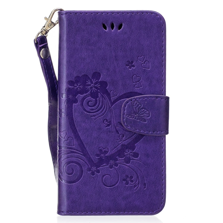 For Galaxy J5 (2017) / J530 ( US Version) Pressed Flowers Butterfly Love Pattern Horizontal Flip Leather Case with Holder & Card Slots & Wallet & Lanyard