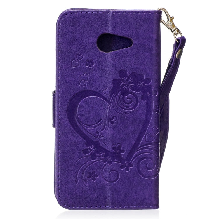 For Galaxy J5 (2017) / J530 ( US Version) Pressed Flowers Butterfly Love Pattern Horizontal Flip Leather Case with Holder & Card Slots & Wallet & Lanyard