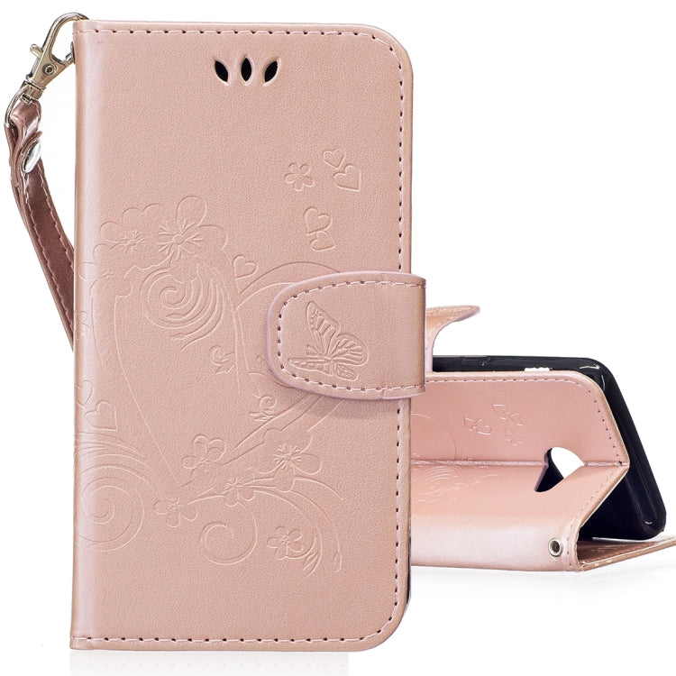 For Galaxy J5 (2017) / J530 ( US Version) Pressed Flowers Butterfly Love Pattern Horizontal Flip Leather Case with Holder & Card Slots & Wallet & Lanyard