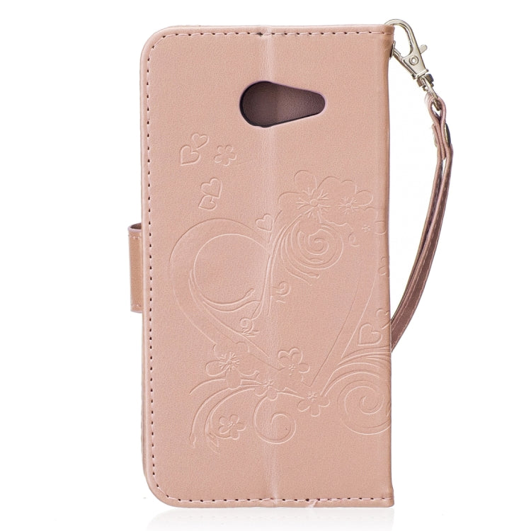 For Galaxy J5 (2017) / J530 ( US Version) Pressed Flowers Butterfly Love Pattern Horizontal Flip Leather Case with Holder & Card Slots & Wallet & Lanyard