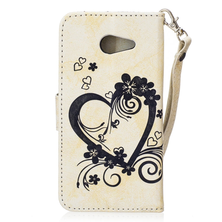 For Galaxy J5 (2017) / J530 ( US Version) Pressed Flowers Butterfly Love Pattern Horizontal Flip Leather Case with Holder & Card Slots & Wallet & Lanyard