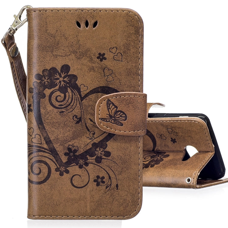 For Galaxy J5 (2017) / J530 ( US Version) Pressed Flowers Butterfly Love Pattern Horizontal Flip Leather Case with Holder & Card Slots & Wallet & Lanyard