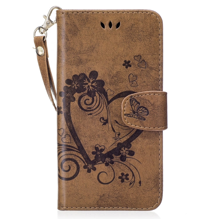 For Galaxy J5 (2017) / J530 ( US Version) Pressed Flowers Butterfly Love Pattern Horizontal Flip Leather Case with Holder & Card Slots & Wallet & Lanyard