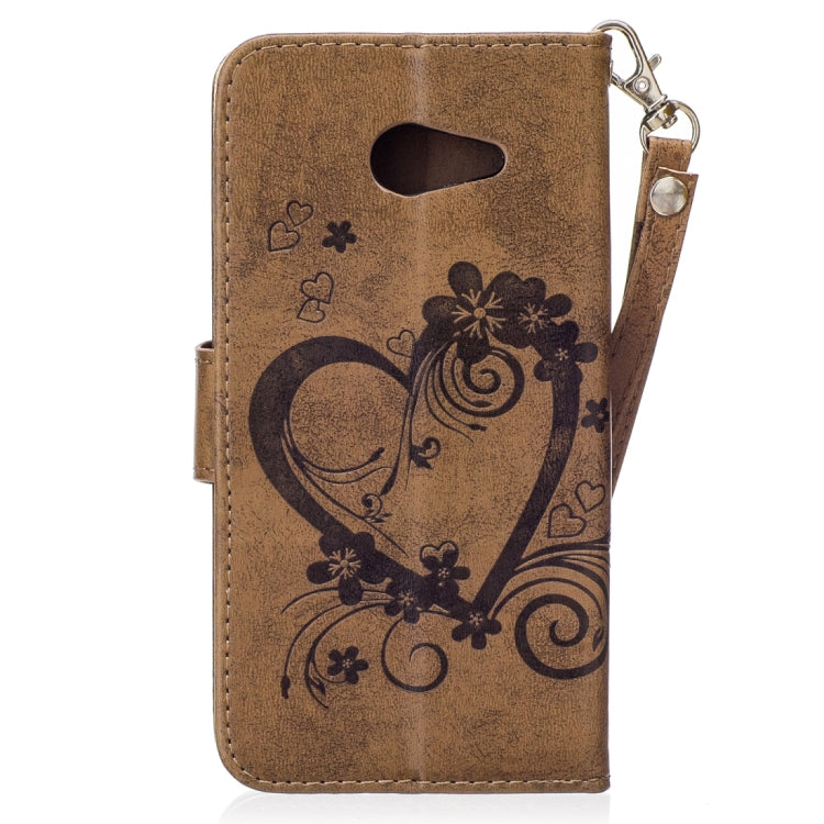 For Galaxy J5 (2017) / J530 ( US Version) Pressed Flowers Butterfly Love Pattern Horizontal Flip Leather Case with Holder & Card Slots & Wallet & Lanyard