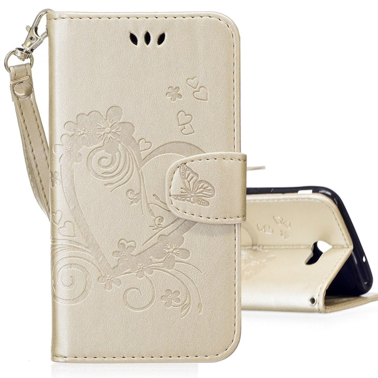 For Galaxy J7 (2017) / J730 ( US Version) Pressed Flowers Butterfly Love Pattern Horizontal Flip Leather Case with Holder & Card Slots & Wallet & Lanyard