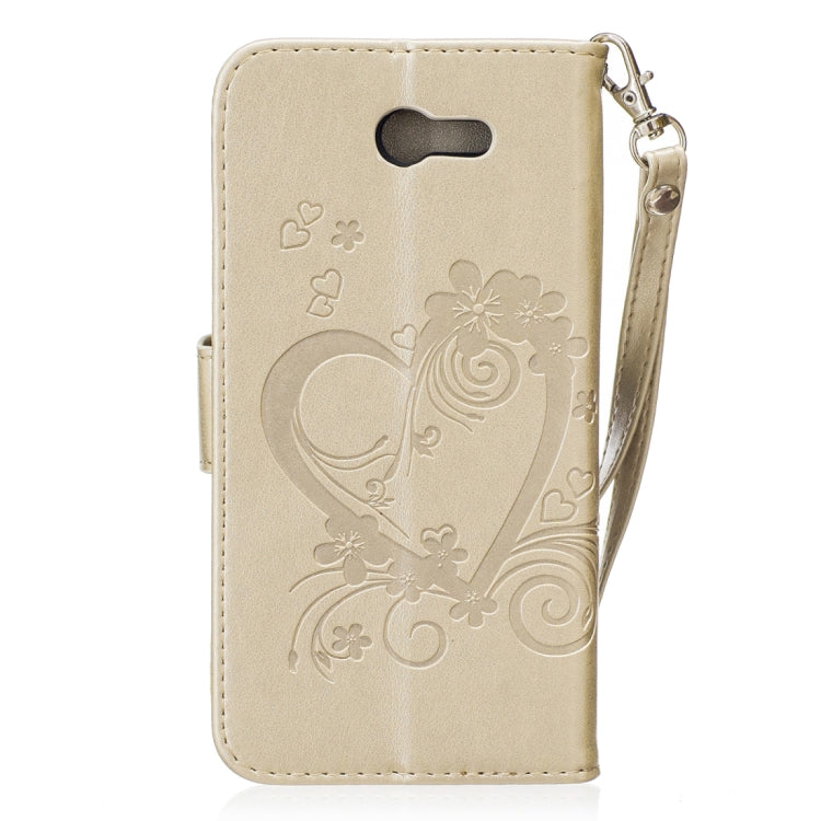 For Galaxy J7 (2017) / J730 ( US Version) Pressed Flowers Butterfly Love Pattern Horizontal Flip Leather Case with Holder & Card Slots & Wallet & Lanyard