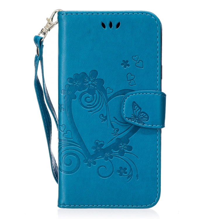 For Galaxy J7 (2017) / J730 ( US Version) Pressed Flowers Butterfly Love Pattern Horizontal Flip Leather Case with Holder & Card Slots & Wallet & Lanyard