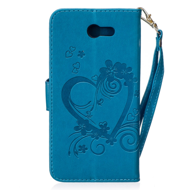 For Galaxy J7 (2017) / J730 ( US Version) Pressed Flowers Butterfly Love Pattern Horizontal Flip Leather Case with Holder & Card Slots & Wallet & Lanyard