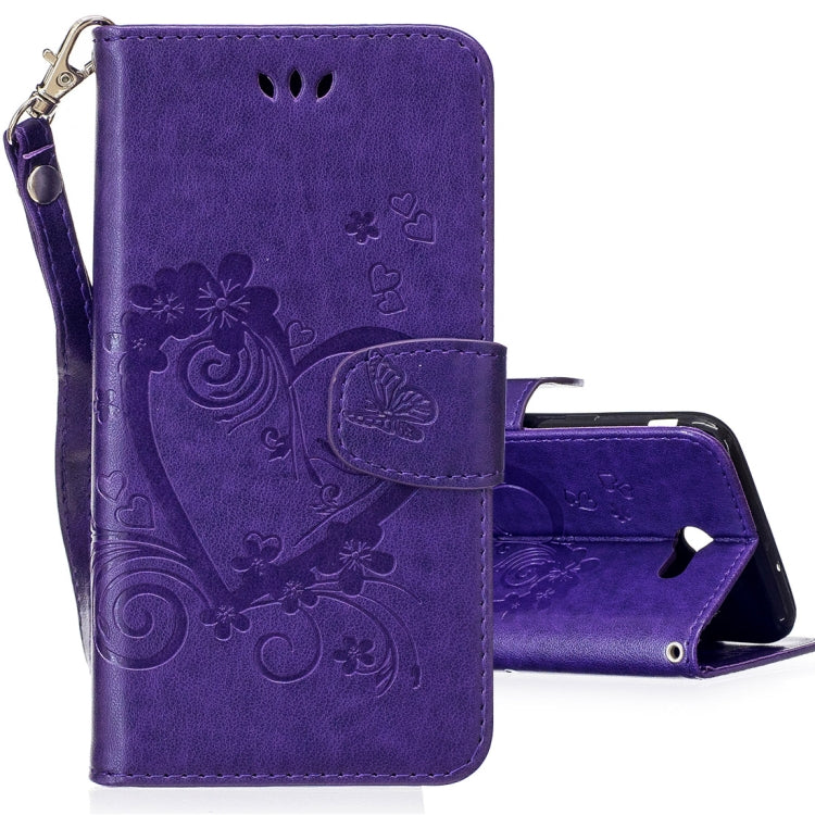 For Galaxy J7 (2017) / J730 ( US Version) Pressed Flowers Butterfly Love Pattern Horizontal Flip Leather Case with Holder & Card Slots & Wallet & Lanyard