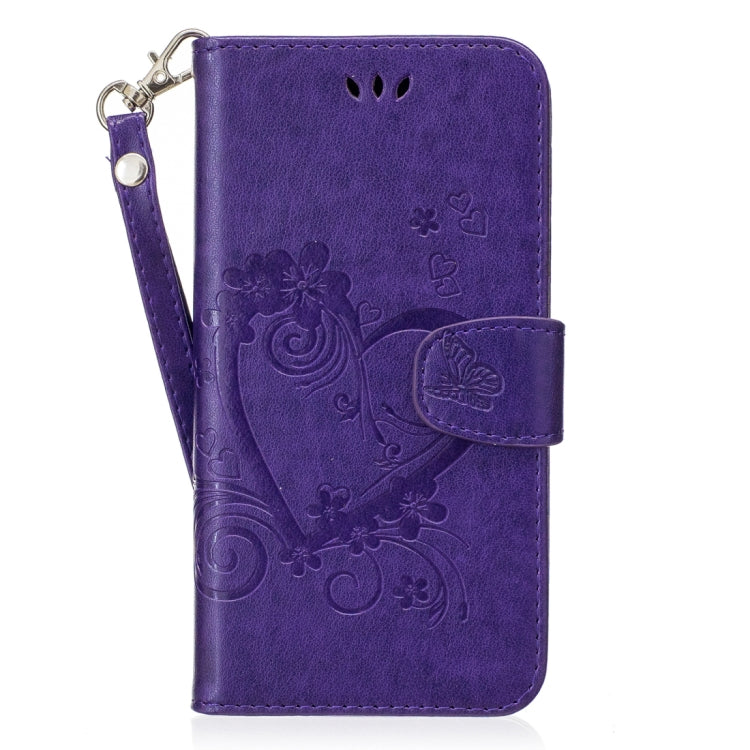 For Galaxy J7 (2017) / J730 ( US Version) Pressed Flowers Butterfly Love Pattern Horizontal Flip Leather Case with Holder & Card Slots & Wallet & Lanyard
