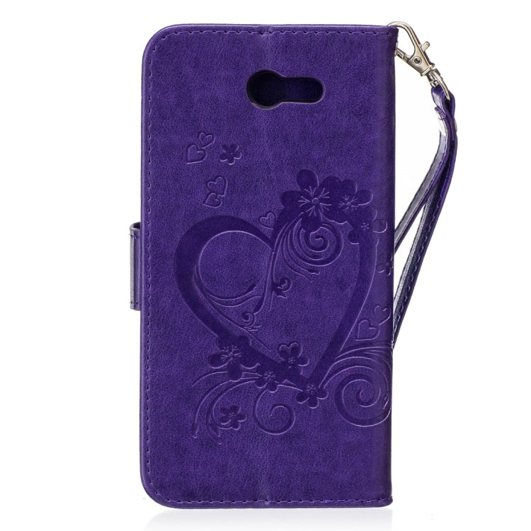 For Galaxy J7 (2017) / J730 ( US Version) Pressed Flowers Butterfly Love Pattern Horizontal Flip Leather Case with Holder & Card Slots & Wallet & Lanyard