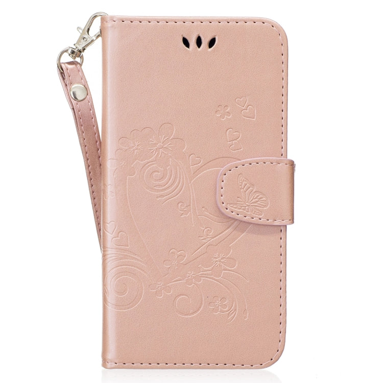 For Galaxy J7 (2017) / J730 ( US Version) Pressed Flowers Butterfly Love Pattern Horizontal Flip Leather Case with Holder & Card Slots & Wallet & Lanyard