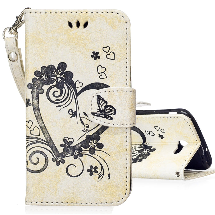For Galaxy J7 (2017) / J730 ( US Version) Pressed Flowers Butterfly Love Pattern Horizontal Flip Leather Case with Holder & Card Slots & Wallet & Lanyard