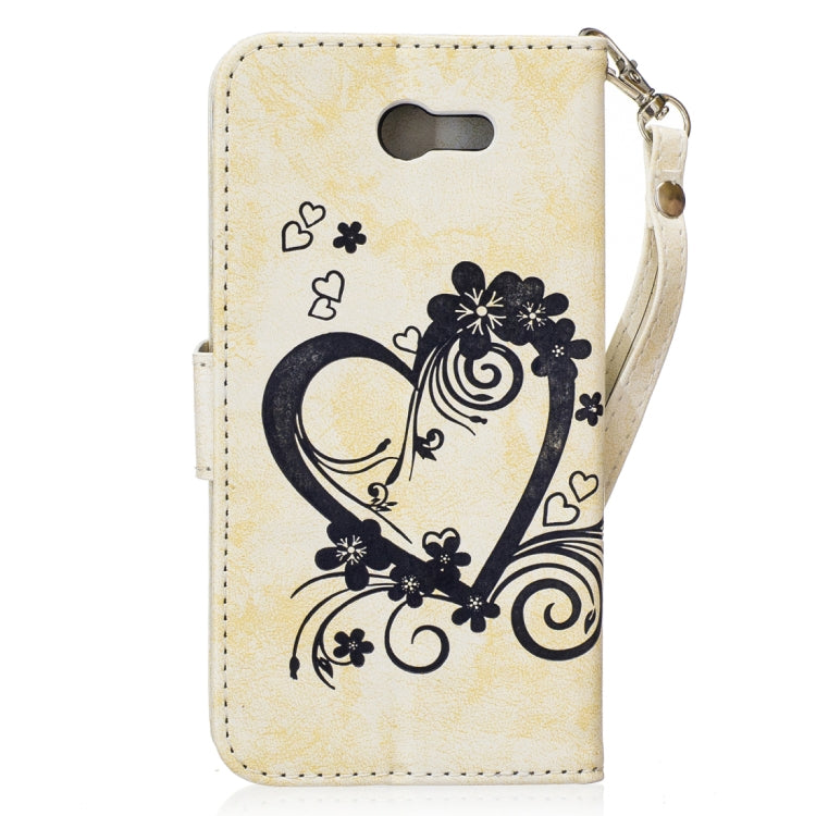 For Galaxy J7 (2017) / J730 ( US Version) Pressed Flowers Butterfly Love Pattern Horizontal Flip Leather Case with Holder & Card Slots & Wallet & Lanyard