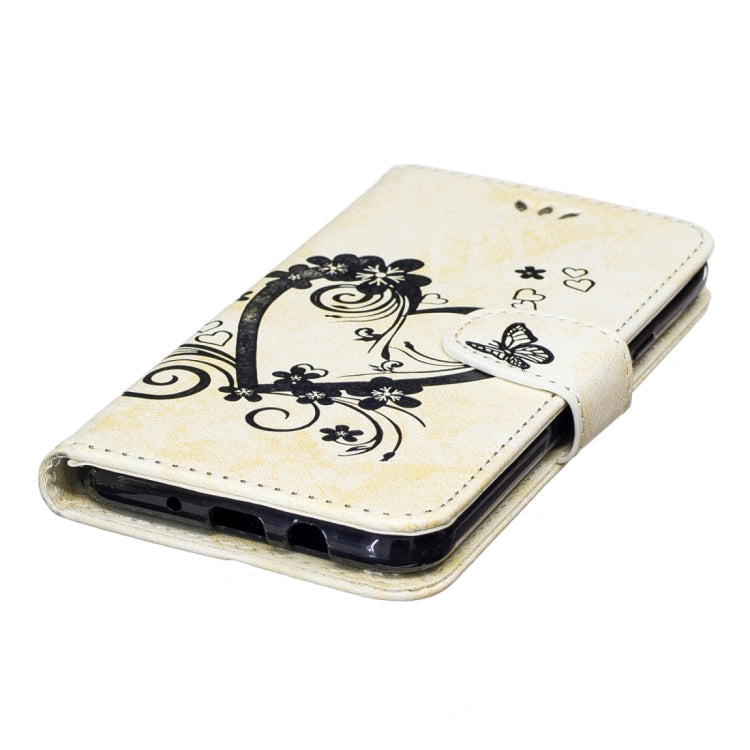 For Galaxy J7 (2017) / J730 ( US Version) Pressed Flowers Butterfly Love Pattern Horizontal Flip Leather Case with Holder & Card Slots & Wallet & Lanyard