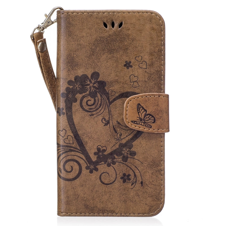 For Galaxy J7 (2017) / J730 ( US Version) Pressed Flowers Butterfly Love Pattern Horizontal Flip Leather Case with Holder & Card Slots & Wallet & Lanyard