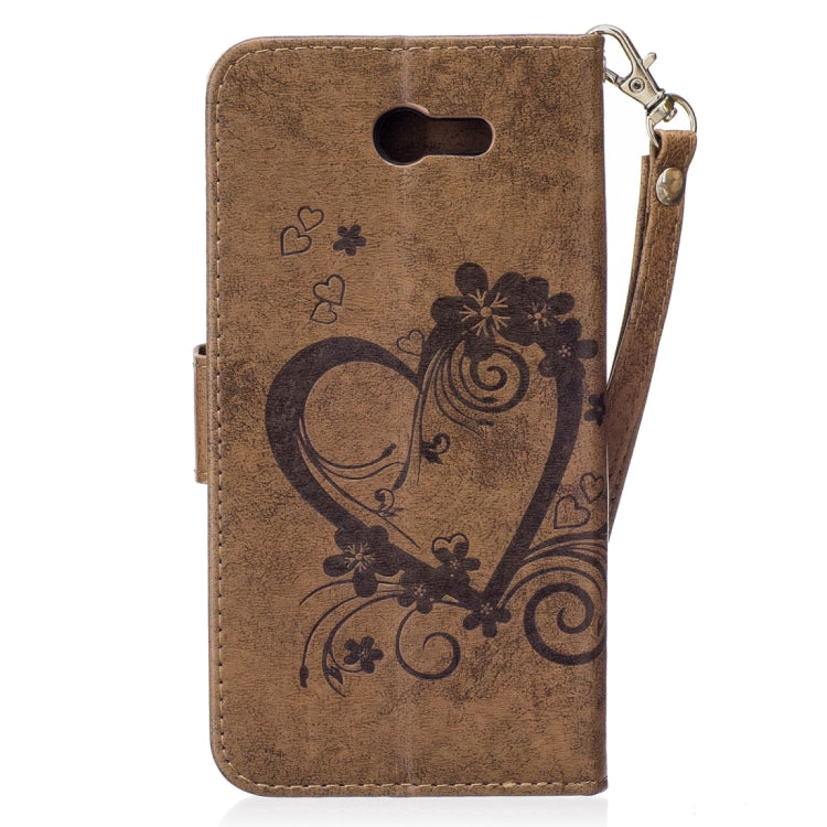For Galaxy J7 (2017) / J730 ( US Version) Pressed Flowers Butterfly Love Pattern Horizontal Flip Leather Case with Holder & Card Slots & Wallet & Lanyard