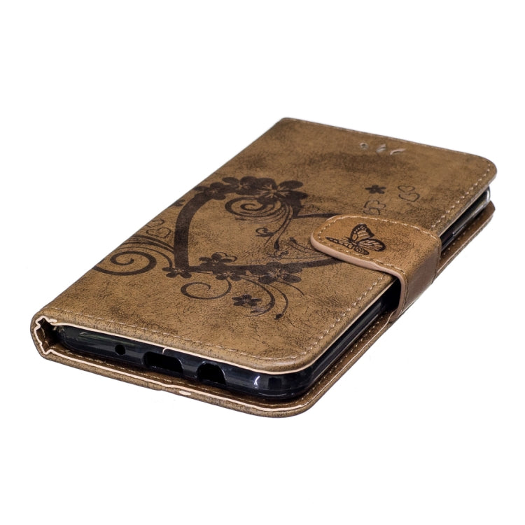 For Galaxy J7 (2017) / J730 ( US Version) Pressed Flowers Butterfly Love Pattern Horizontal Flip Leather Case with Holder & Card Slots & Wallet & Lanyard