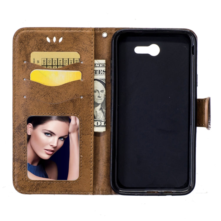For Galaxy J7 (2017) / J730 ( US Version) Pressed Flowers Butterfly Love Pattern Horizontal Flip Leather Case with Holder & Card Slots & Wallet & Lanyard