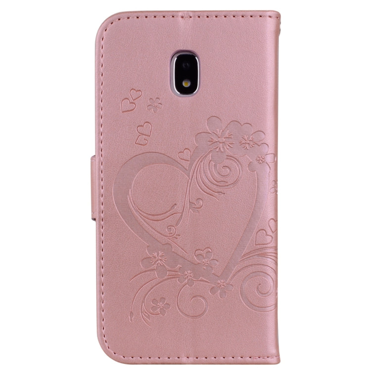 For Galaxy J5 (2017) / J530 ( EU Version) Pressed Flowers Butterfly Love Pattern Horizontal Flip Leather Case with Holder & Card Slots & Wallet & Photo Frame