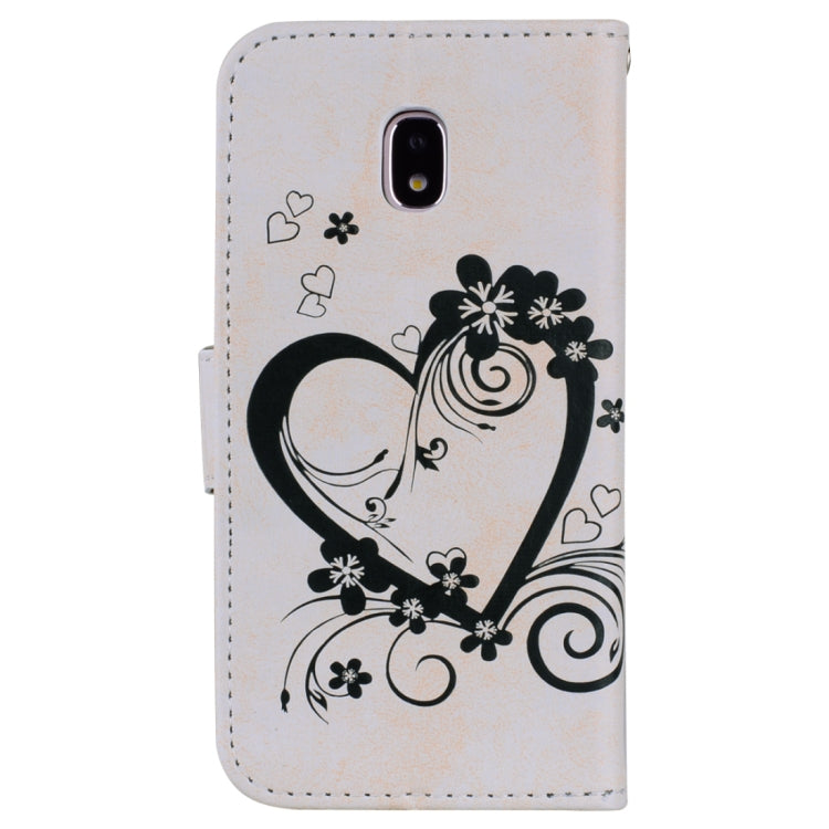 For Galaxy J5 (2017) / J530 ( EU Version) Pressed Flowers Butterfly Love Pattern Horizontal Flip Leather Case with Holder & Card Slots & Wallet & Photo Frame