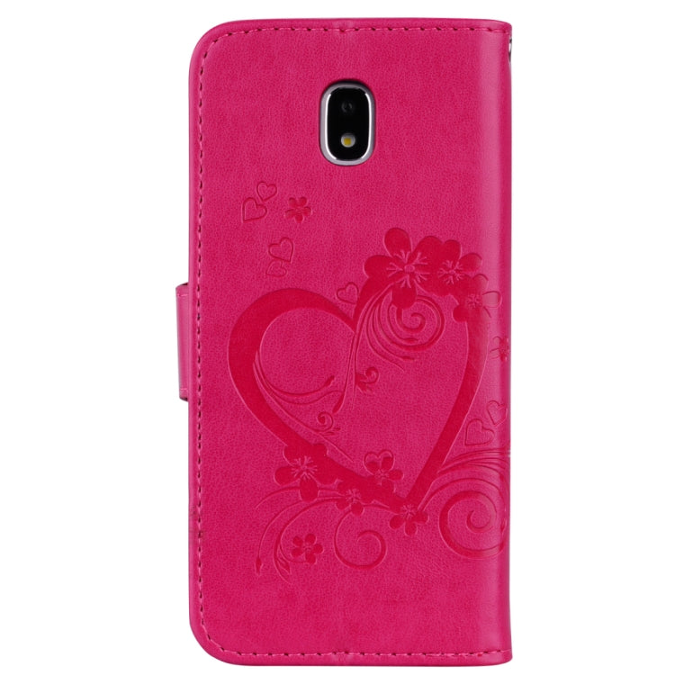 For Galaxy J7 (2017) / J730 ( EU Version) Pressed Flowers Butterfly Love Pattern Horizontal Flip Leather Case with Holder & Card Slots & Wallet & Photo Frame