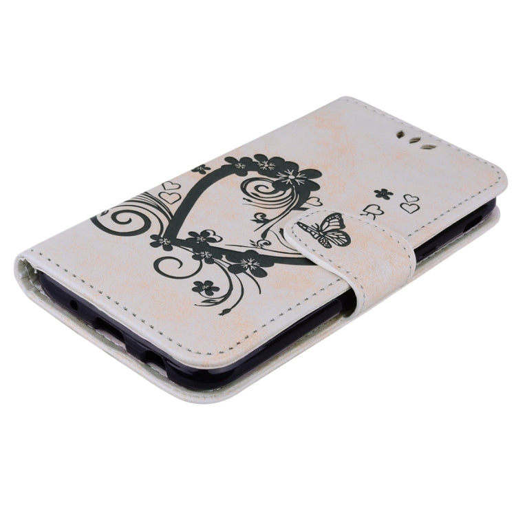 For Galaxy J7 (2017) / J730 ( EU Version) Pressed Flowers Butterfly Love Pattern Horizontal Flip Leather Case with Holder & Card Slots & Wallet & Photo Frame
