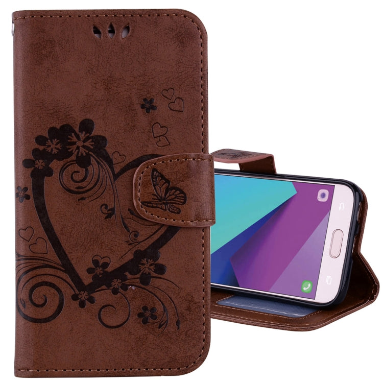 For Galaxy J7 (2017) / J730 ( EU Version) Pressed Flowers Butterfly Love Pattern Horizontal Flip Leather Case with Holder & Card Slots & Wallet & Photo Frame