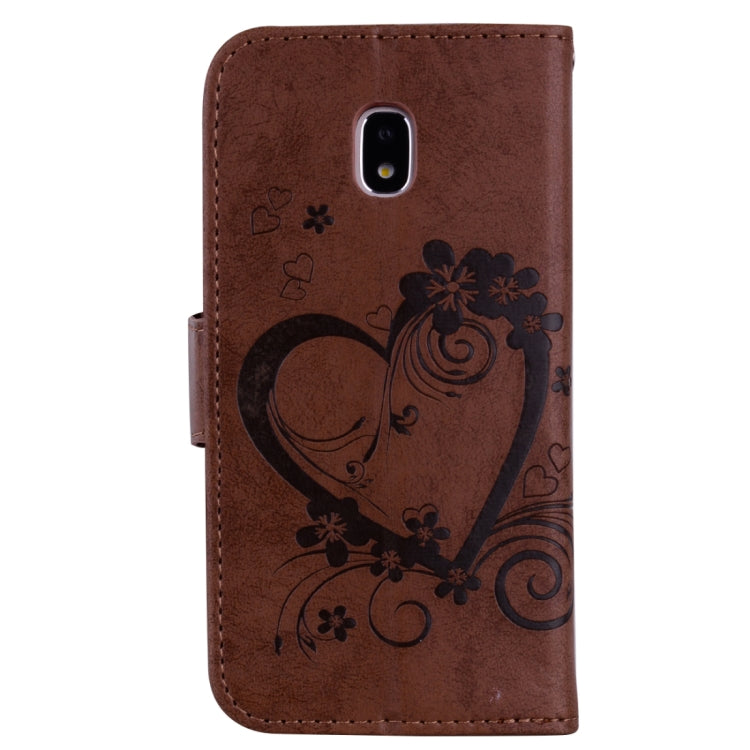 For Galaxy J7 (2017) / J730 ( EU Version) Pressed Flowers Butterfly Love Pattern Horizontal Flip Leather Case with Holder & Card Slots & Wallet & Photo Frame