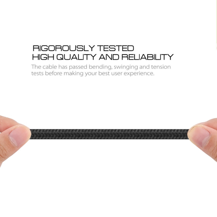 2A USB to USB-C / Type-C Braided Data Cable, Cable Length: 1m