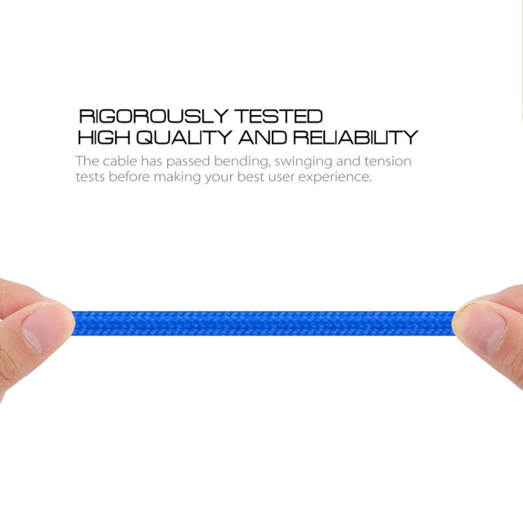 2A USB to USB-C / Type-C Braided Data Cable, Cable Length: 1m