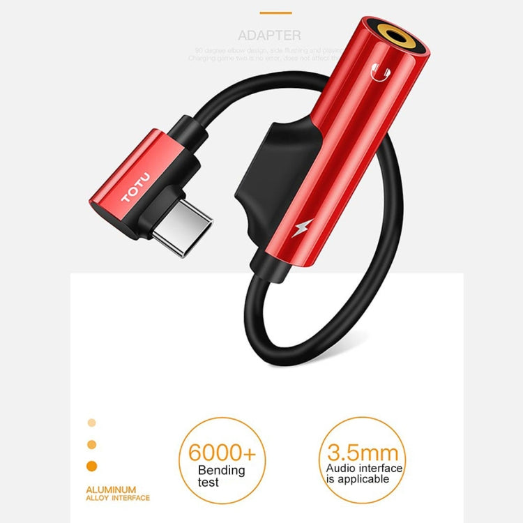 TOTUDESIGN EAUC-12 Time Series Type-C to Type-C Interface +3.5 Interface Bending Audio Adapter, For Samsung, Huawei, Xiaomi, HTC, Meizu, Sony and other Smartphones