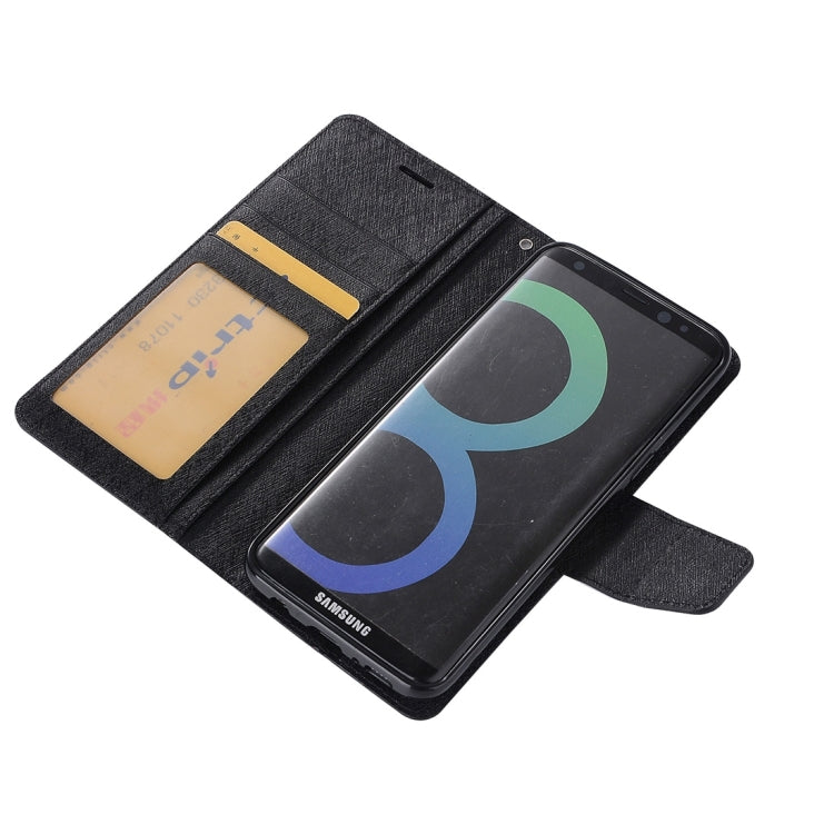 For Galaxy S8+ / G9550 Silk Texture Horizontal Flip Leather Case with Holder & Card Slots & Wallet & Photo Frame