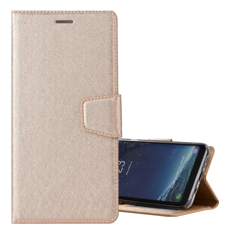 For Galaxy S8+ / G9550 Silk Texture Horizontal Flip Leather Case with Holder & Card Slots & Wallet & Photo Frame