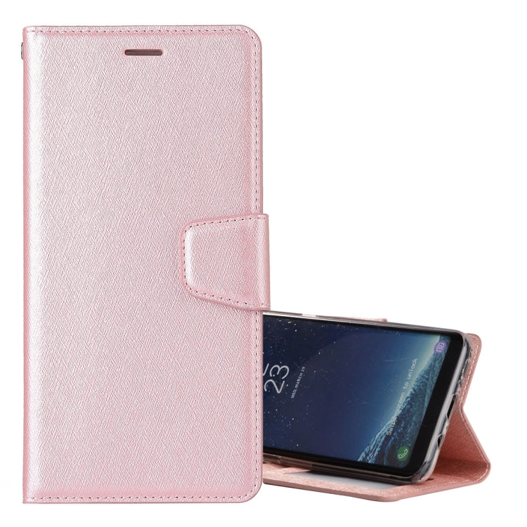 For Galaxy S8+ / G9550 Silk Texture Horizontal Flip Leather Case with Holder & Card Slots & Wallet & Photo Frame