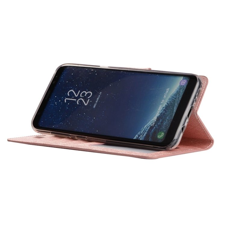 For Galaxy S8+ / G9550 Silk Texture Horizontal Flip Leather Case with Holder & Card Slots & Wallet & Photo Frame