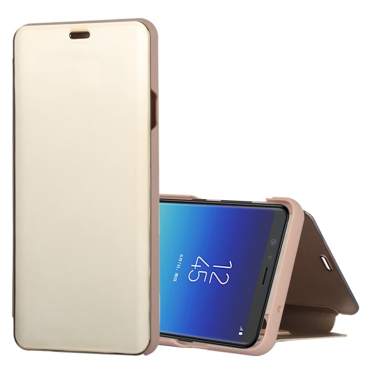 Mirror Clear View Horizontal Flip PU Leather Case for Galaxy A8 Star , with Holder