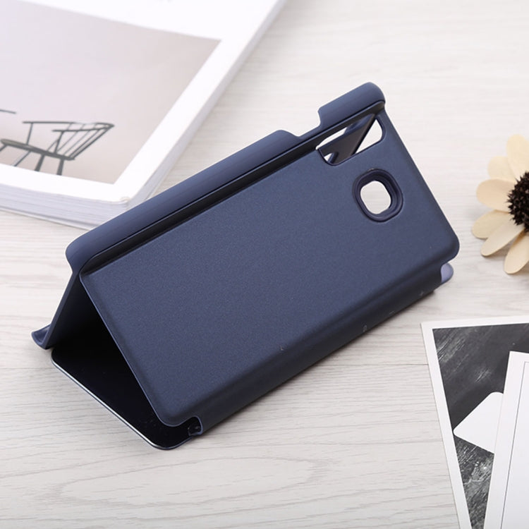 Mirror Clear View Horizontal Flip PU Leather Case for Galaxy A8 Star , with Holder