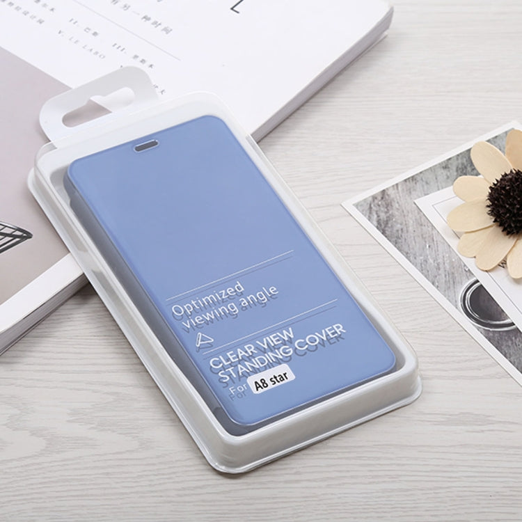 Mirror Clear View Horizontal Flip PU Leather Case for Galaxy A8 Star , with Holder